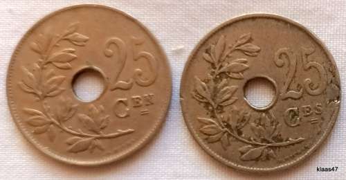 Belgium - 1902(French Text) and 1926 (Dutch Text) - 10 cent - Copper-Nickel