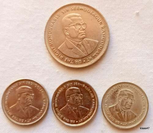 Mauritius - 1987 1 Rupee(copper-nickel), 20 cents 1987x2 and 1990x1 (Nickel plated steel)