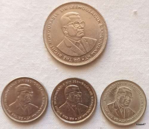 Mauritius - 1987 1 Rupee(copper-nickel), 20 cents 1987x2 and 1990x1 (Nickel plated steel)
