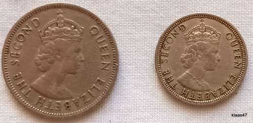 Mauritius - 1971  ¼ Rupee and 1975  ½ Rupee - Copper-nickel