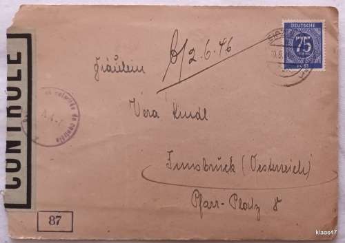 Post War Censored Mail - Allied Occupation - 1946