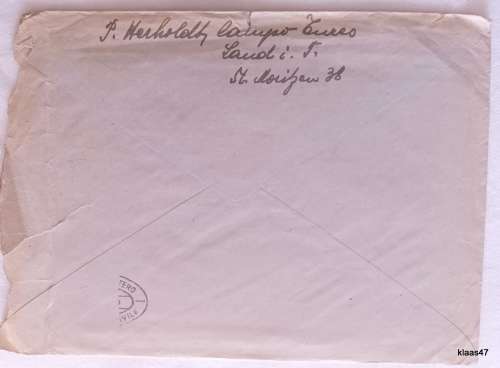 Post War Censored Mail - Italy to Austria (letter dated 1946) (Partial Oval Censor Cachets)