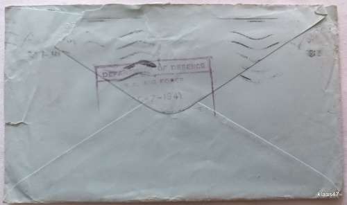 Env. - On Active Service - Depart of Defence S.A. Air Force - Dated 10-7-1941 at Voortrekkerhoogte