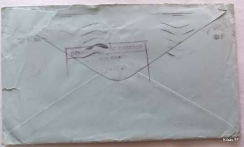 Env. - On Active Service - Depart of Defence S.A. Air Force - Dated 10-7-1941 at Voortrekkerhoogte
