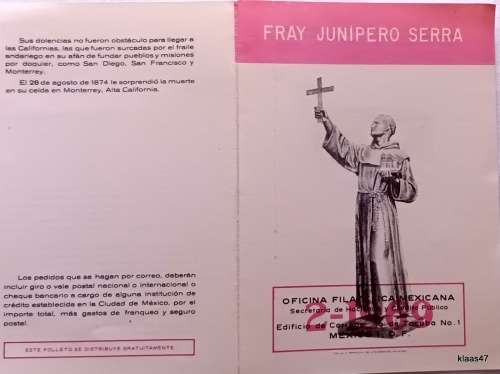 Mexico - 1969 - In Honor of Fray Junipero Serra - 1 Mint stamp in Folder