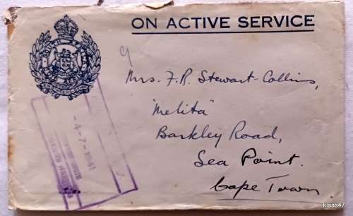Envelope - On Active Service - SAAF - Dated 4-7-1941 at Voortrekkerhoogte