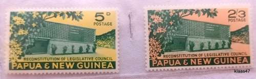 Papua New Guinea - 1961 - Council Chamber - Set of 2 Mint stamps