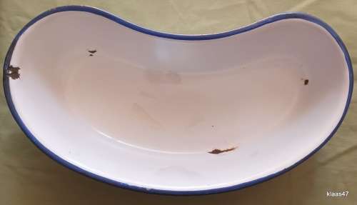 Kidney Bowl - White Enamel