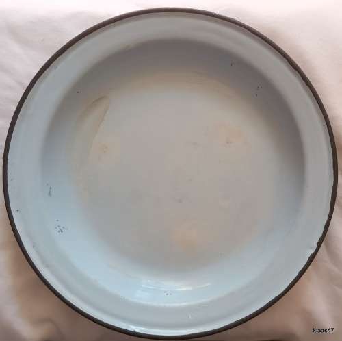 Enamel Plate - Blue with Black edge  (Underneath marked)