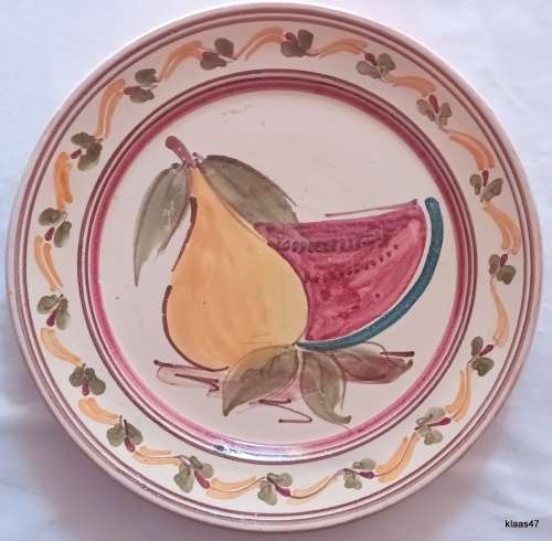 Majolica Plate - Bonfrate Ciro Grottaglie - Italy - Fruit design -