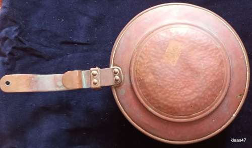 Vintage Short Handle Copper & Brass Bed Warmer