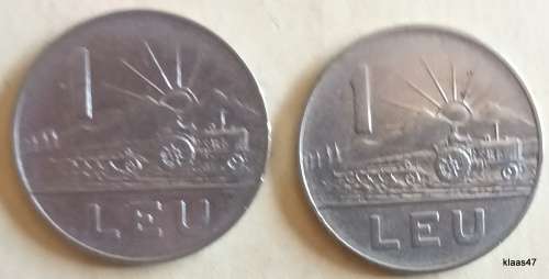 Romania - 1963 and 1966 - 1 Leu - Nickel clad steel