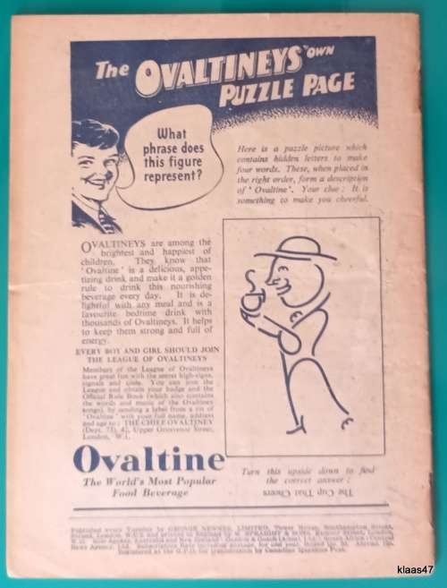 Vintage Children`s - Sunny Stories - No 587 - 13th Oct 1953 - Dilly`s Birthday Party and Other Tales