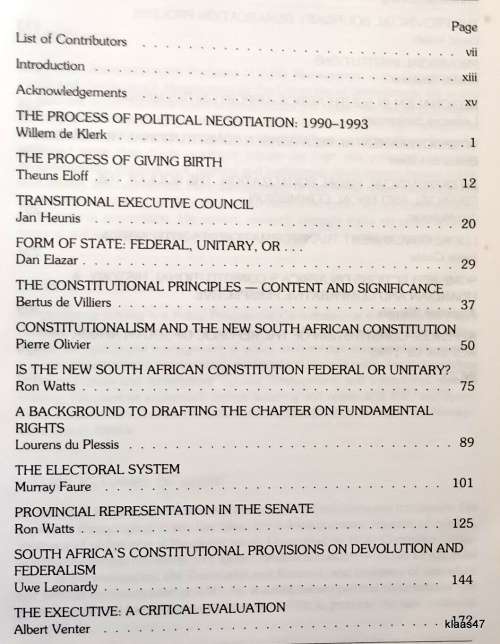 Birth of a Constitution - Ed: Bertus de Villiers - Paperback