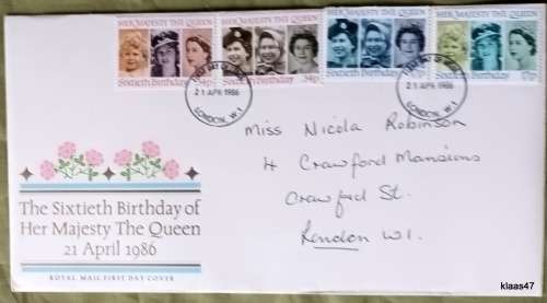 GB - 1986 - The 60th Birthday of Her Majesty the Queen - Royal Mail First Day Cover