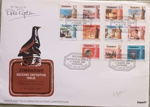 Zimbabwe - 1985 - Second Definitive Issue -  No. 78a of 100 Signed by Rose Rigden (Stamp designer)