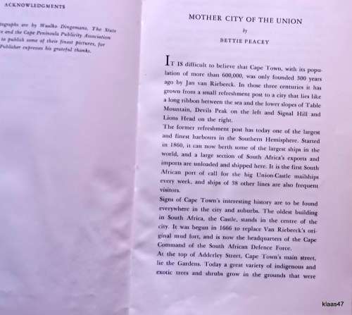 Glory of the Cape: Pictorial Review of Cape Town - Intro: Bettie Peacey - Hardcover