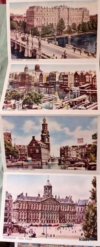 Tien Fraaie Stadsgezichten - Amsterdam - 1930`s - Strip of 10 folded in cover.