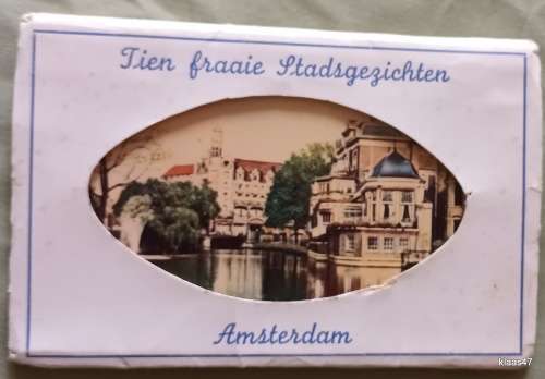 Tien Fraaie Stadsgezichten - Amsterdam - 1930`s - Strip of 10 folded in cover.