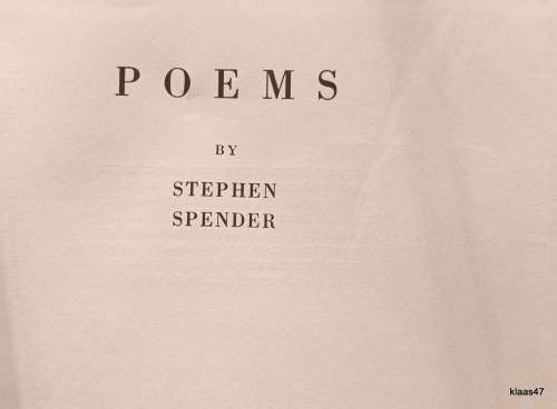 Poems - Stephen Spender - Hardcover 1933