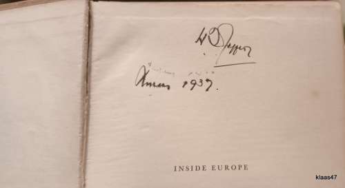 Inside Europe - John Gunther - Hardcover 1937 25th Impression