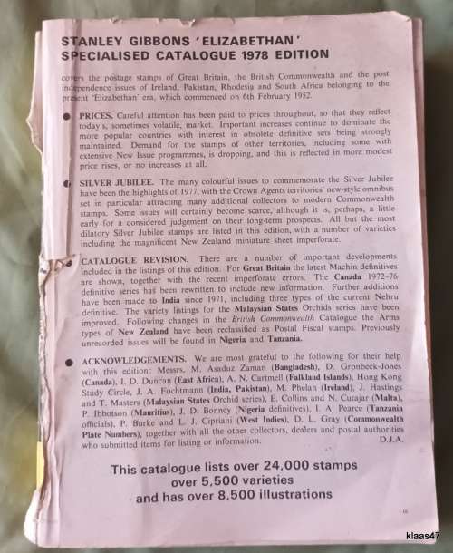 Stanley Gibbons - Elizabethan Stamp Catalogue - 1978 Edition