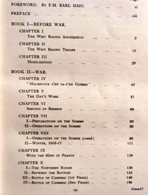 The West Riding Territorials in the Great War - Laurie Magnus - Hardcover 1920