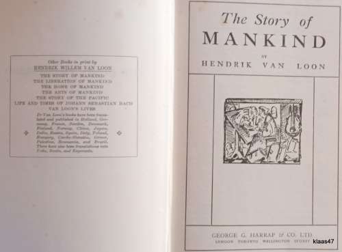 The Story of Mankind - Hendrik van Loon - Hardcover Reprint 1954