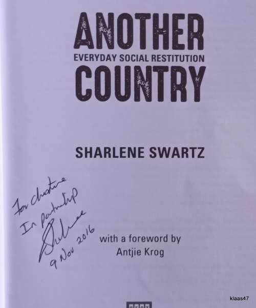 Another Country - Sharlene Swartz - Paperback (Everyday Social Restitution) (Signed by Author)