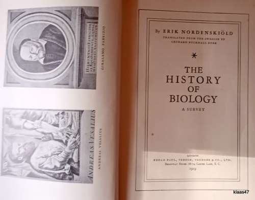 The History of Biology - Erik Nordenskiold - Hardcover 1919