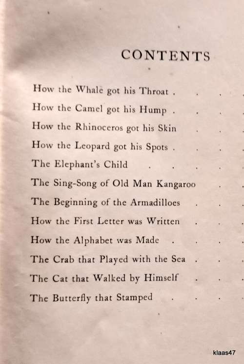 Just So Stories for Little Children - Rudyard Kipling - Hardcover 1916