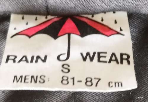 Rain Wear - One Piece Padded Rain Suit - Mens S Navy