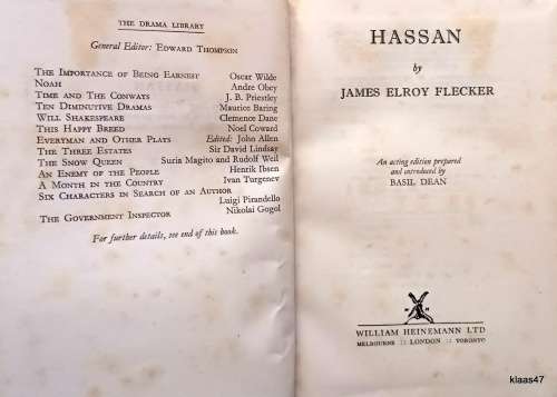 Hassan - James Elroy Flecker - Hardcover