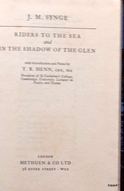 Riders to the Sea and In the Shadow of the Glen - J M Synge - Hardcover