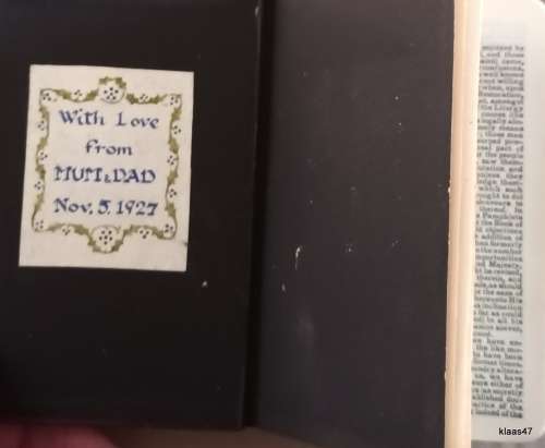 Book of Common Prayer (Church of England) Inscription 1927 (Pocket Size)