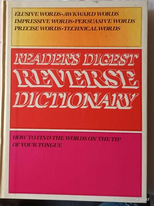 Reader`s Digest Reverse Dictionary - Hardcover