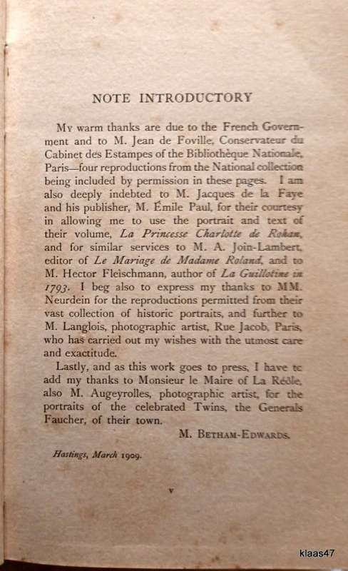 French Vignettes (A Series of Dramatic Episodes 1787-1871) - Miss Betham-Edwards - 1909  2nd Ed