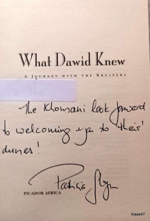 What Dawid Knew: A Journey with the Kruipers by Patricia Glyn Paperback SIGNED