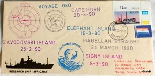 Research Ship Africana - 1990 - Voy 080 - Paquebot - Sea Fisheries Research (Damaged)