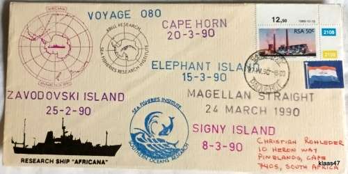 Research Ship Africana - 1990 - Voy 080 - Paquebot - Sea Fisheries Research (Damaged)