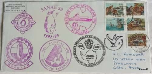 RSA - M.V. S.A. Agulhas - 1992/3 - Paquebot  - SANAE Antarctic Expedition