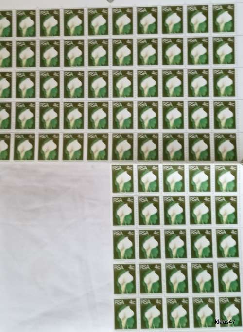 RSA -  1974 - 2nd Definitive Issue: 4c Block of 75  Mint stamps