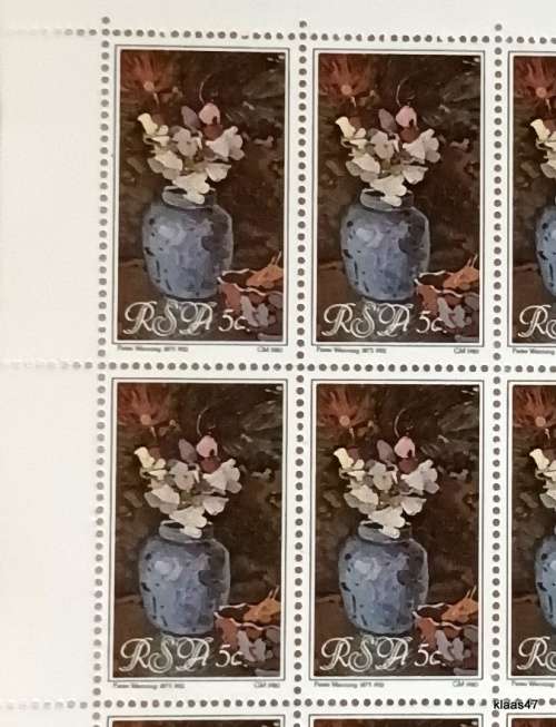RSA - 1980 - Pieter Wenning - 5c Full sheet of 25 Mint stamps
