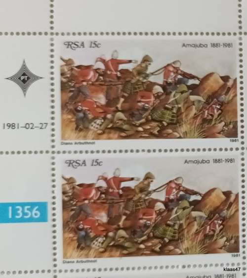 RSA - 1981 - Amajuba - 15c Full sheet of 25 Mint stamps
