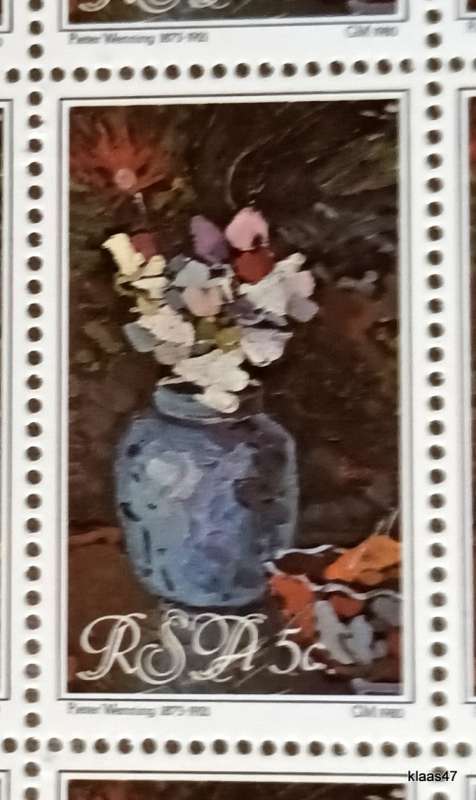 RSA - 1980 - Pieter Wenning - 5c Full sheet of 25 Mint stamps
