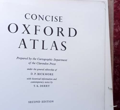 Concise Oxford Atlas - Hardcover 1958 2nd Edition