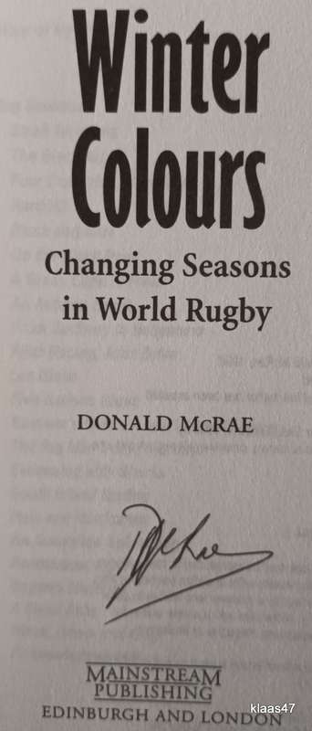 Winter Colours - Donald McRae - Hardcover **Signed copy**