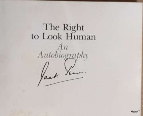 The Right to Look Human (An Autobiography) - Jack Penn - **1st edition Signed**