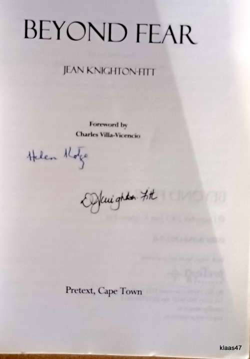 Beyond Fear - Jean Knighton-Fitt - Paperback  **Signed Author and Helen Kotze**