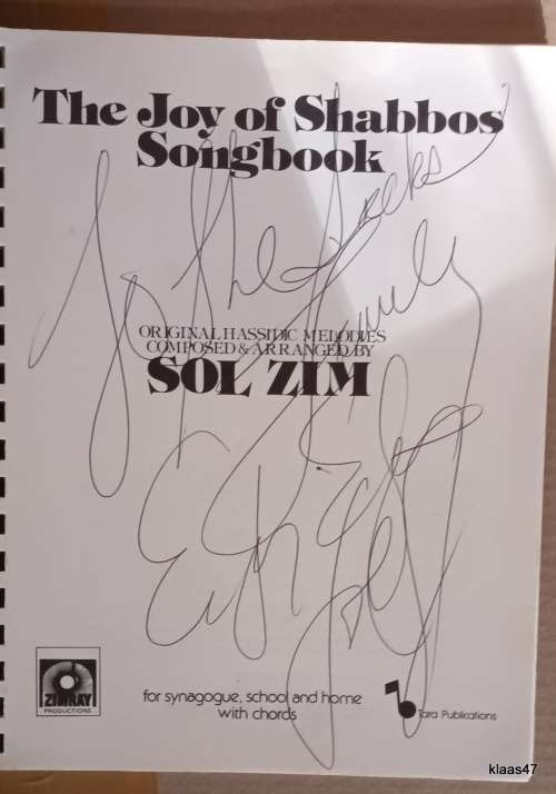 The Joy of Shabbos Songbook (Original Hassidic Melodies) Composed and arranged by Sol Zim